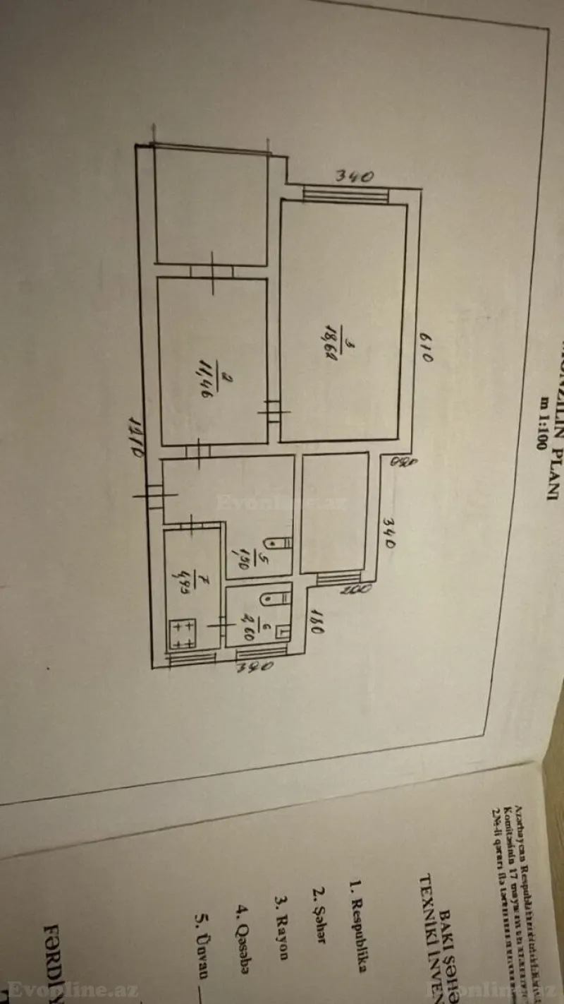 Satılır 3 otaqlı Mənzil Köhnə tikili 60 m² Nəsimi r. - şəkil 8