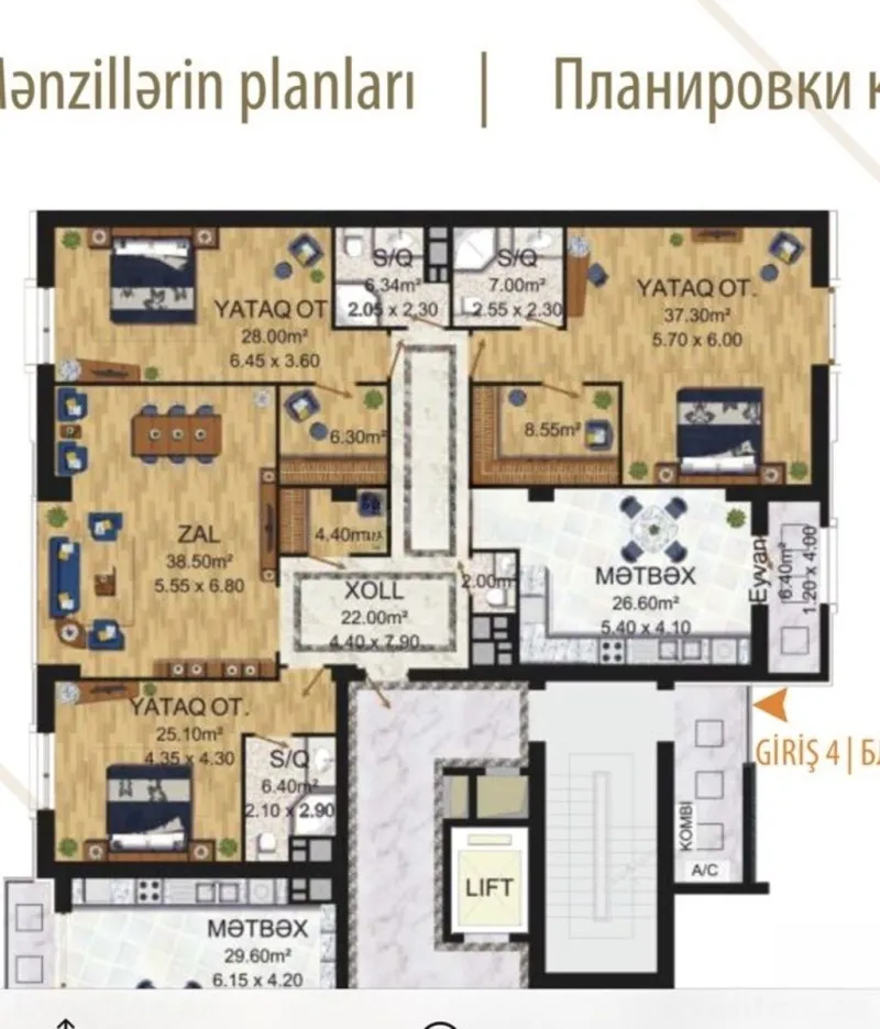 Satılır 4 otaqlı Mənzil Yeni tikili 225 m² Ağ şəhər - şəkil 7