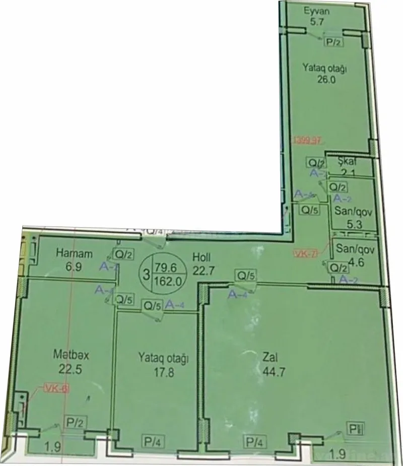 Satılır 3 otaqlı Mənzil Yeni tikili 162 m² 28 May m. - şəkil 10