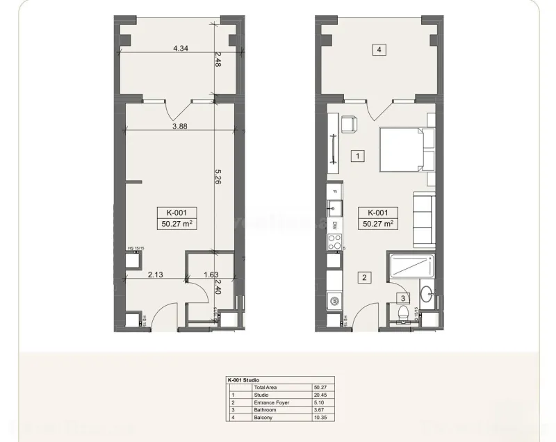 Satılır 1 otaqlı Mənzil Yeni tikili 51 m² Sea Breeze - şəkil 3