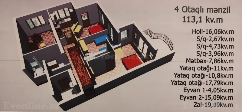 Satılır 4 otaqlı Mənzil Yeni tikili 113.1 m² Sumqayıt - şəkil 22