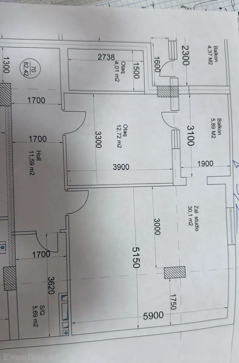 Satılır 3 otaqlı Mənzil Yeni tikili 70 m² Nərimanov r. - şəkil 8
