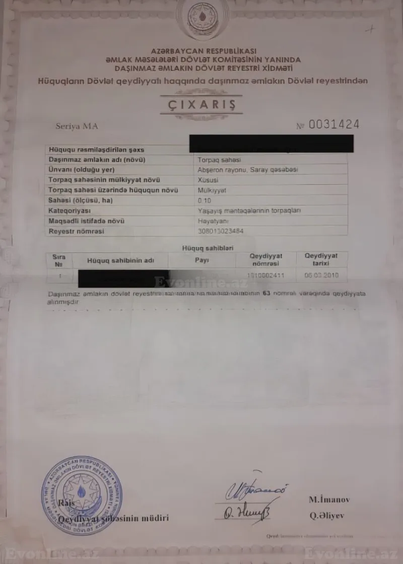 Satılır Torpaq 10 sot Saray - şəkil 11