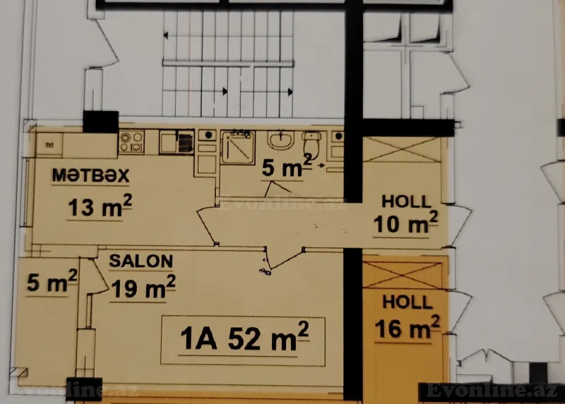 Satılır 2 otaqlı Mənzil Yeni tikili 51 m² Qara Qarayev m. - şəkil 7