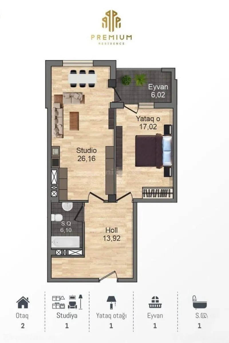 Satılır 2 otaqlı Mənzil Yeni tikili 72 m² 28 May m. - şəkil 12