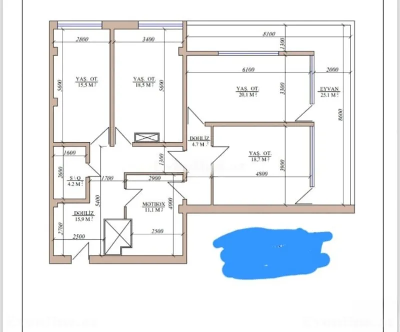 Satılır 3 otaqlı Mənzil Yeni tikili 135 m² Əhmədli m. - şəkil 2
