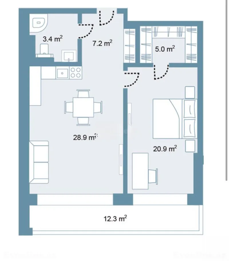 Satılır 1 otaqlı Mənzil Yeni tikili 94 m² Sea Breeze - şəkil 7