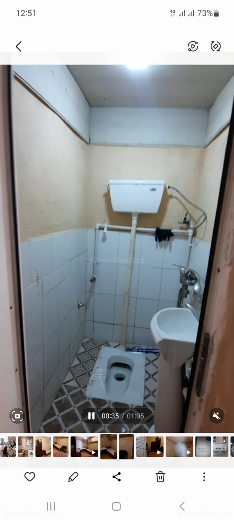 Kirayə verilir 1 otaqlı Mənzil Köhnə tikili 30 m² Montin