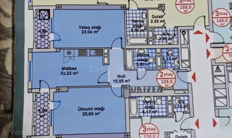 Satılır 2 otaqlı Mənzil Yeni tikili 110 m² 20 Yanvar m. - şəkil 7