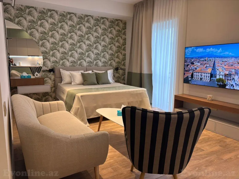 Kirayə verilir 1 otaqlı Mənzil Yeni tikili 50 m² Ağ şəhər