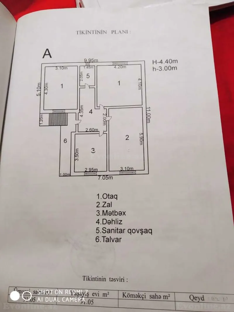 3 otaqlı Həyət evi 70 m² Əhmədli Satılır
