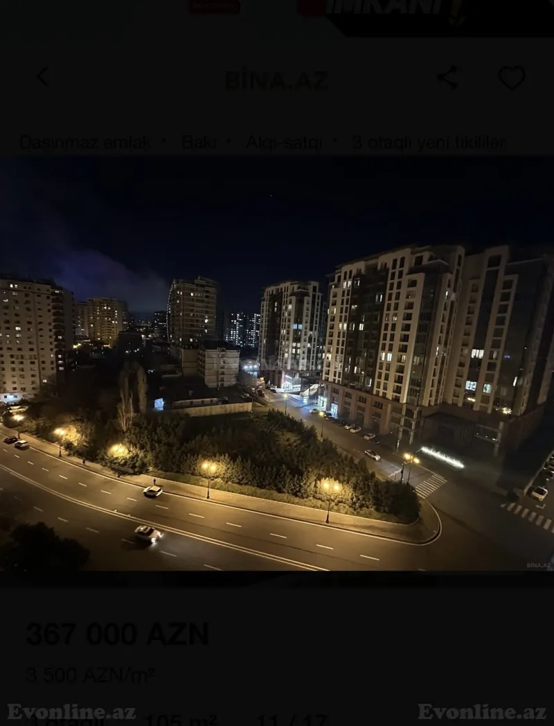 Satılır 3 otaqlı Mənzil Yeni tikili 107 m² H.Cavid pr. - şəkil 23