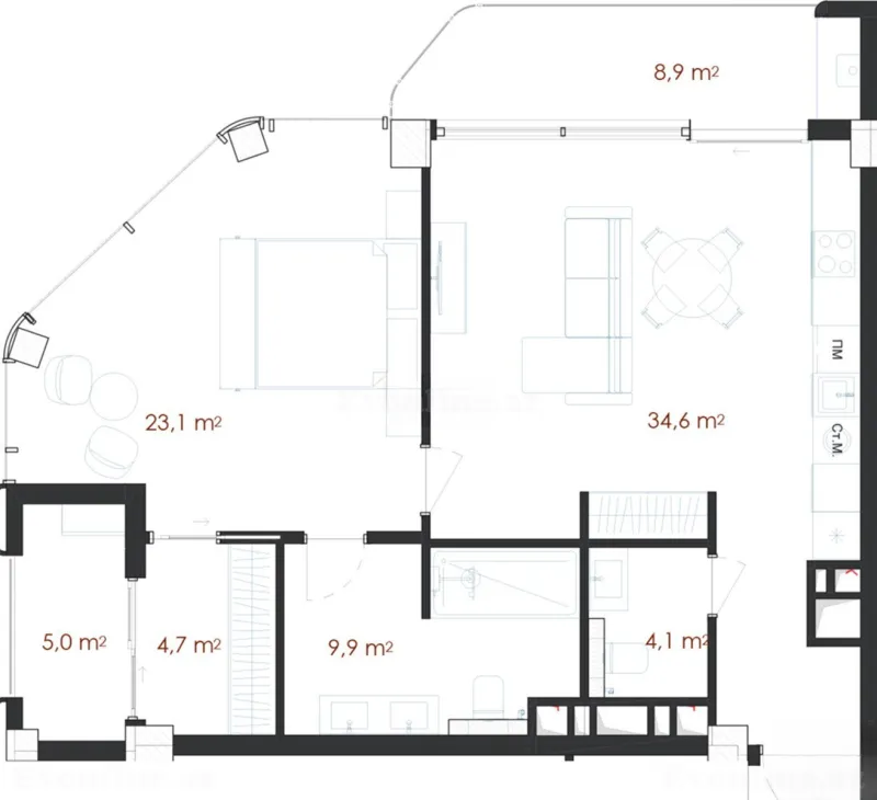 Satılır 2 otaqlı Mənzil Yeni tikili 90.3 m² Nardaran - şəkil 9