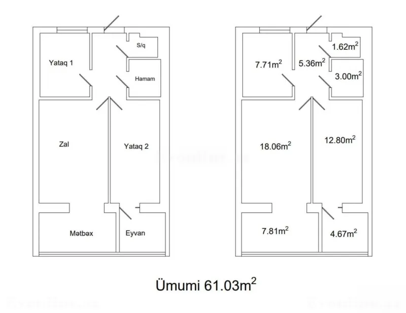 Satılır 3 otaqlı Mənzil Köhnə tikili 61 m² Nərimanov r. - şəkil 9
