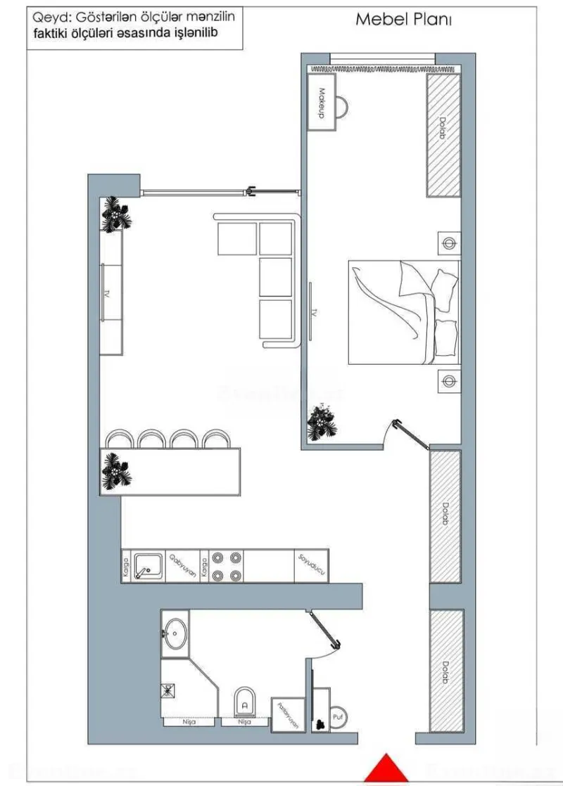 Satılır 2 otaqlı Mənzil Yeni tikili 76 m² Xətai r. - şəkil 4