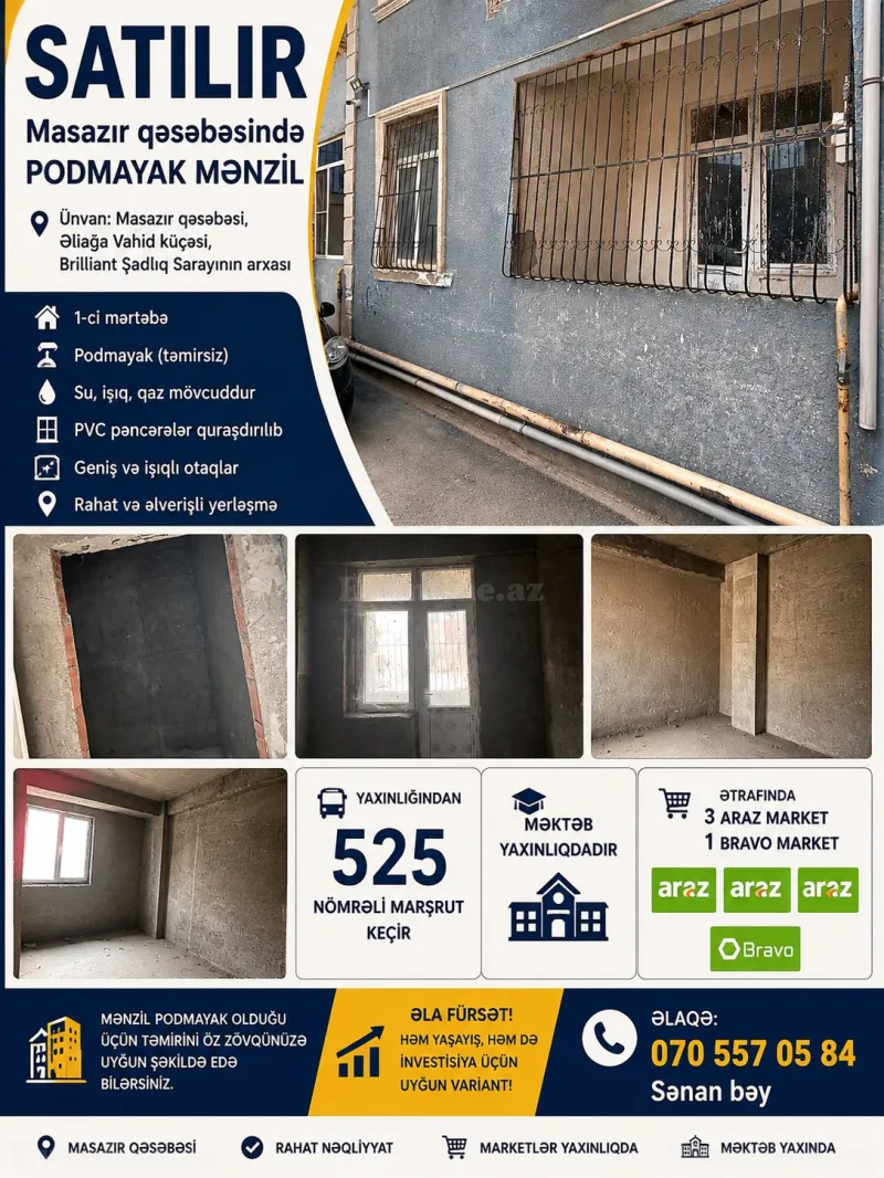 Satılır 1 otaqlı Mənzil Yeni tikili 43 m² Masazır - şəkil 4
