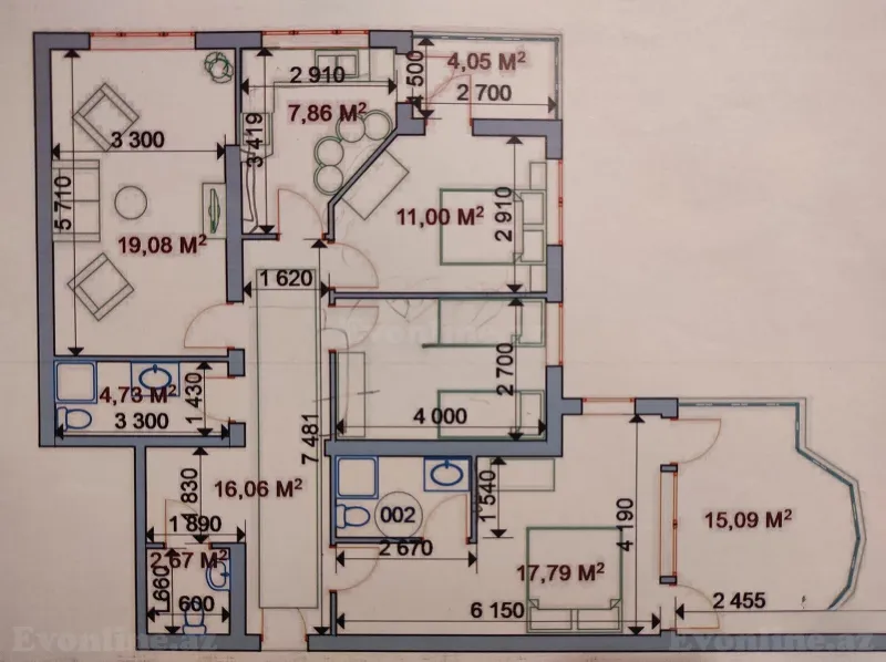 Satılır 4 otaqlı Mənzil Yeni tikili 1131 m² Sumqayıt - şəkil 22