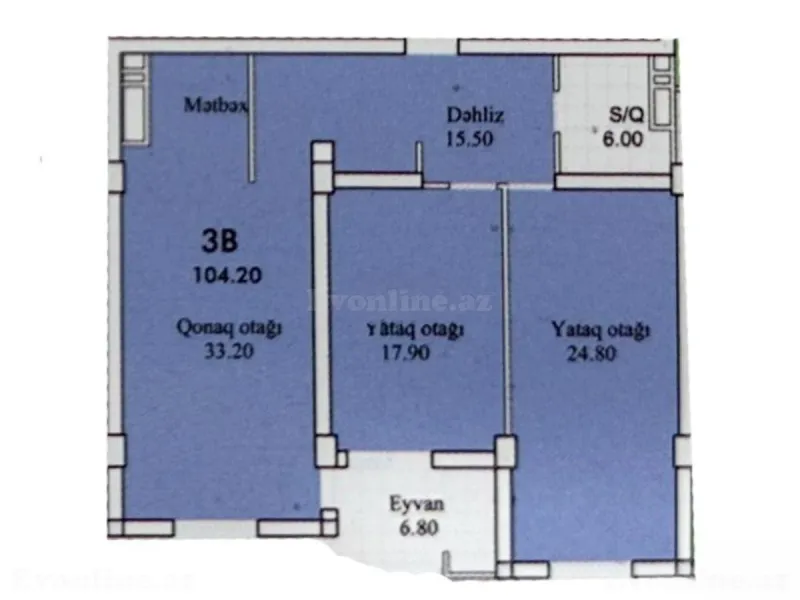 Satılır 3 otaqlı Mənzil Yeni tikili 105 m² Əhmədli m. - şəkil 3