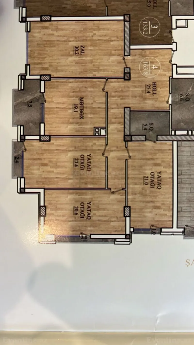Satılır 4 otaqlı Mənzil Yeni tikili 1625 m² Nizami m. - şəkil 5