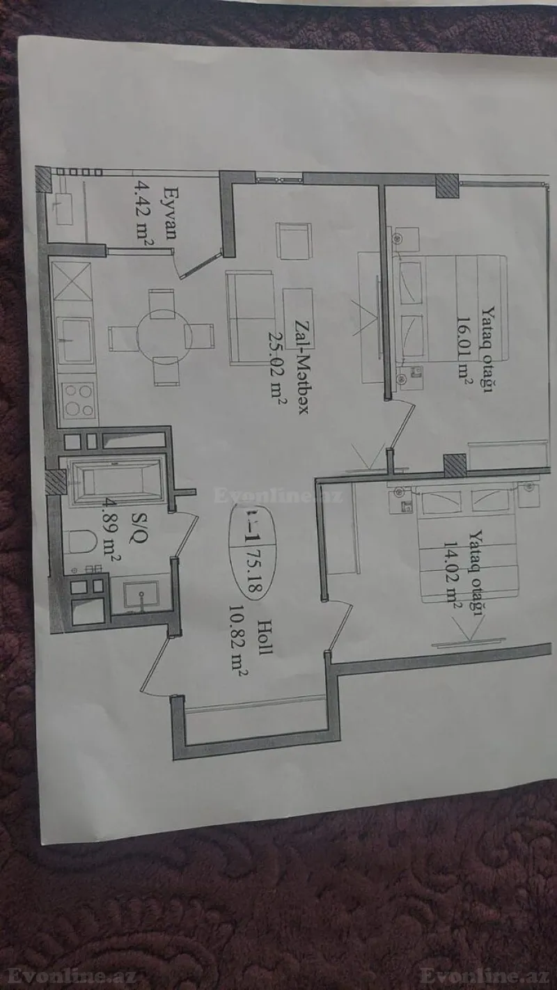 Satılır 3 otaqlı Mənzil Yeni tikili 75 m² 20 Yanvar m. - şəkil 13