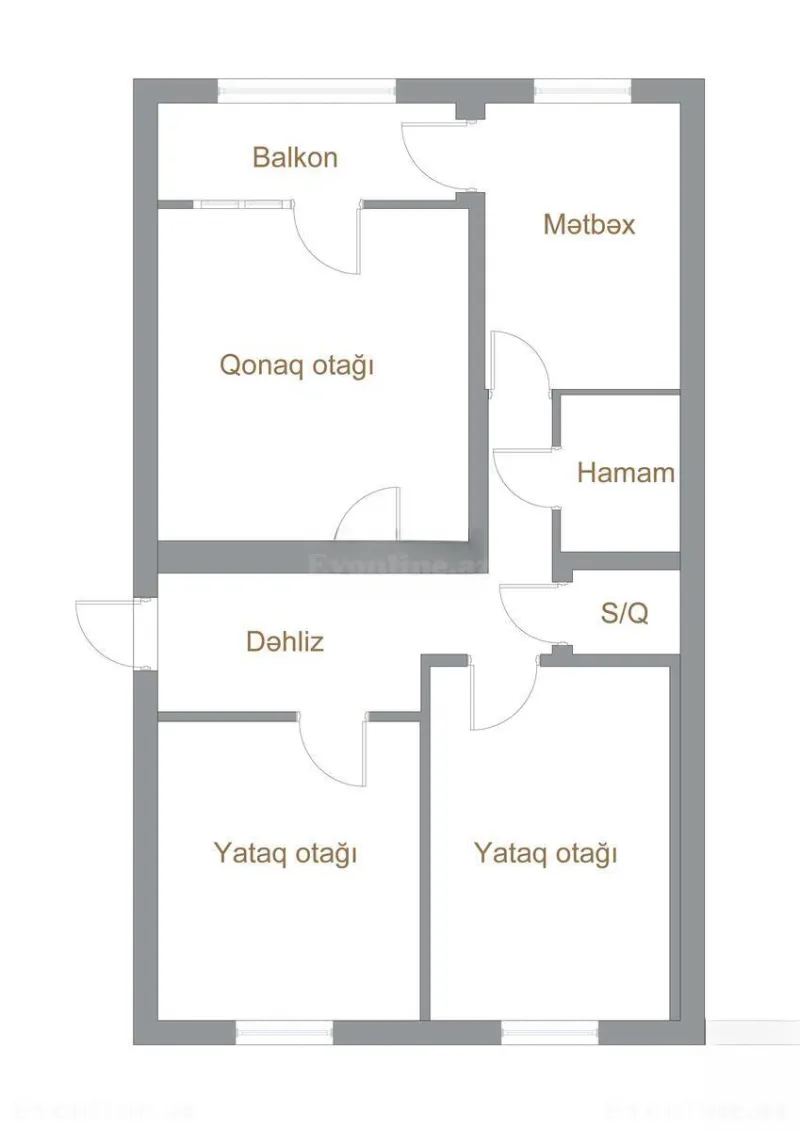 Satılır 3 otaqlı Mənzil Köhnə tikili 75 m² Koroğlu m. - şəkil 19