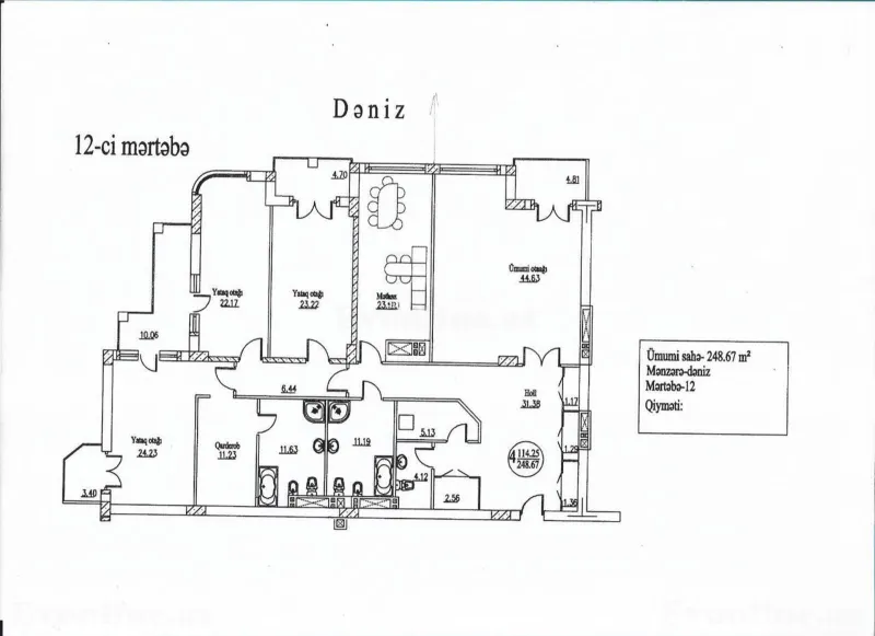 Satılır 4 otaqlı Mənzil Yeni tikili 250 m² 28 May m. - şəkil 5