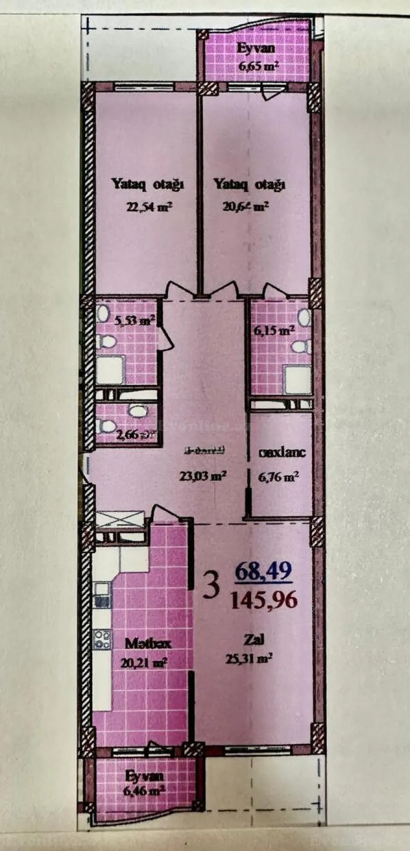Satılır 3 otaqlı Mənzil Yeni tikili 145 m² 8-ci kilometr - şəkil 10