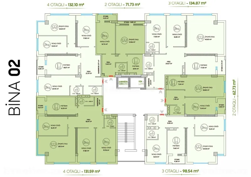 Satılır 2 otaqlı Mənzil Yeni tikili 63 m² Badamdar - şəkil 10