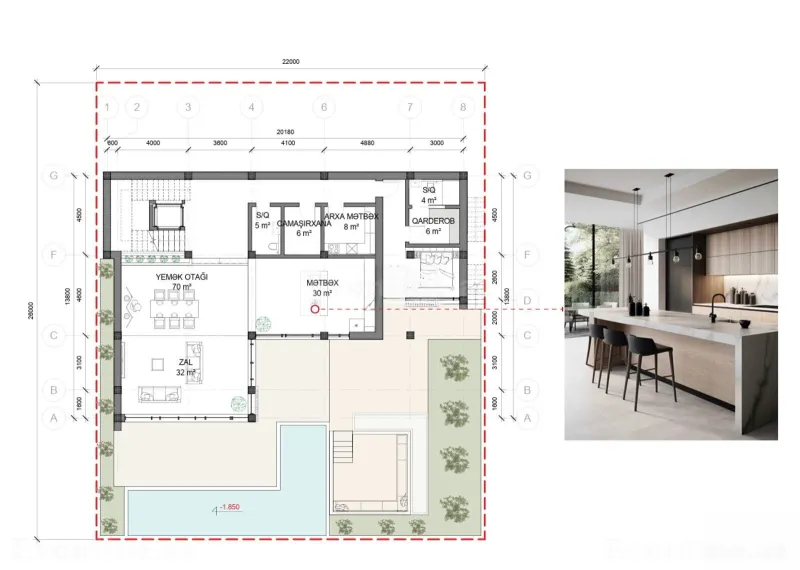 6 otaqlı həyət evi satılır — Şıxov, Bakı - şəkil 3