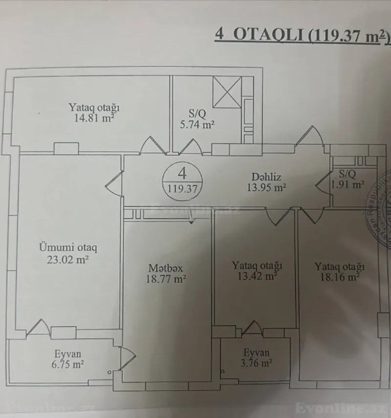 4 otaqlı yeni tikili mənzil satılır — Qara Qarayev m., Bakı - şəkil 2