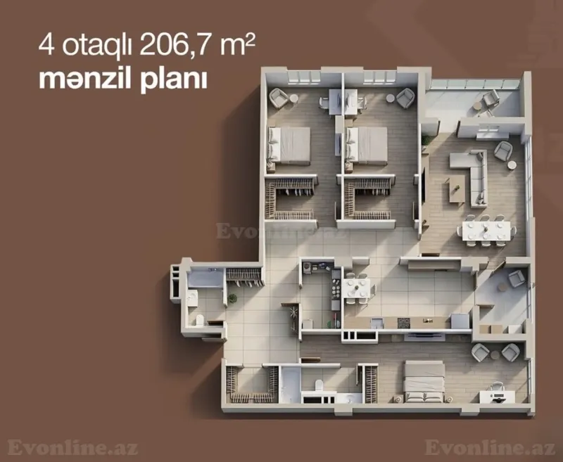 4 otaqlı yeni tikili mənzil satılır — Nizami m., Bakı - şəkil 4