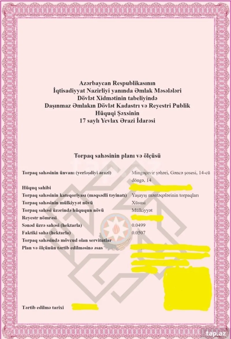 Torpaq satılır — Mingəçevir - şəkil 4