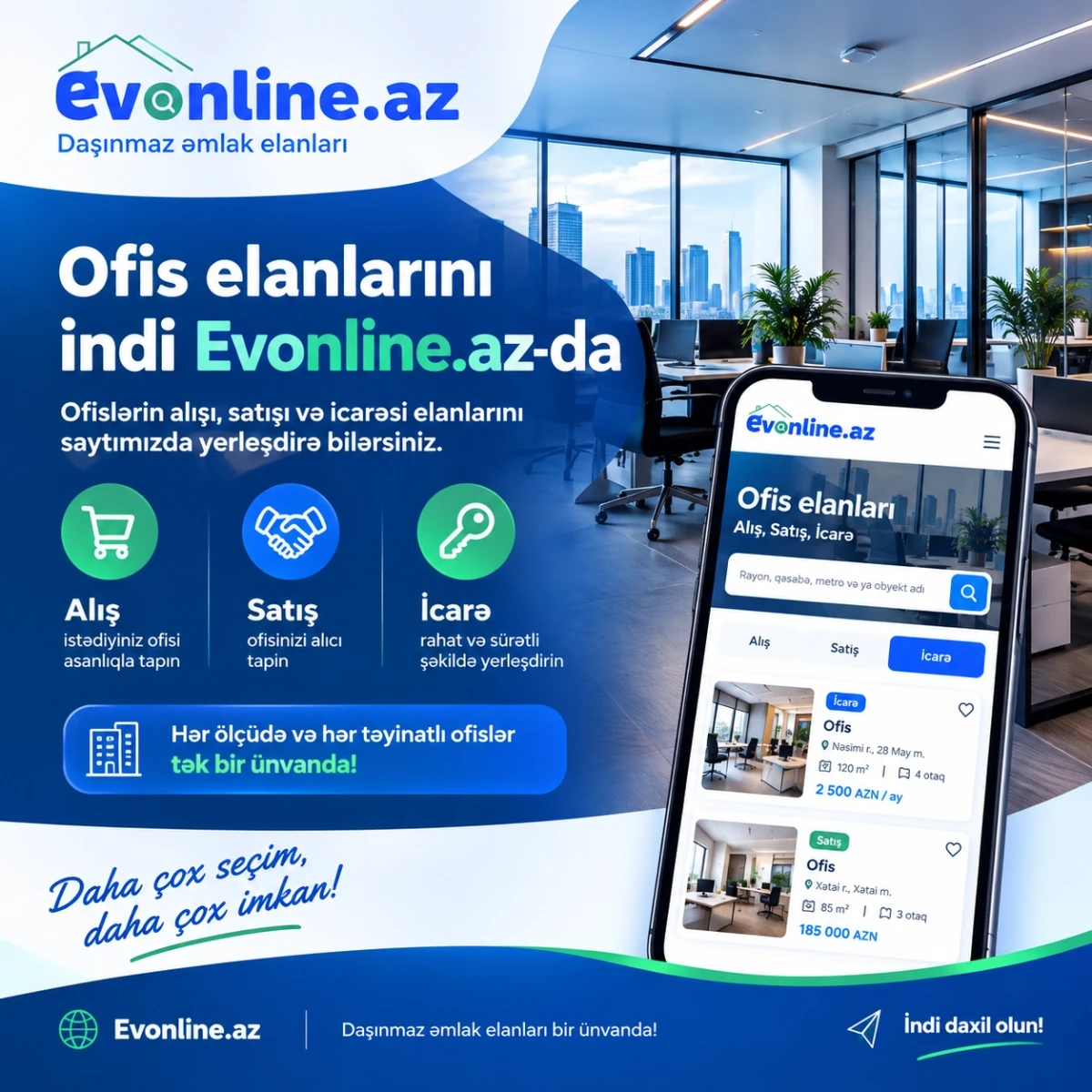 Ofis elanları: alqı-satqı və icarə — Evonline.az